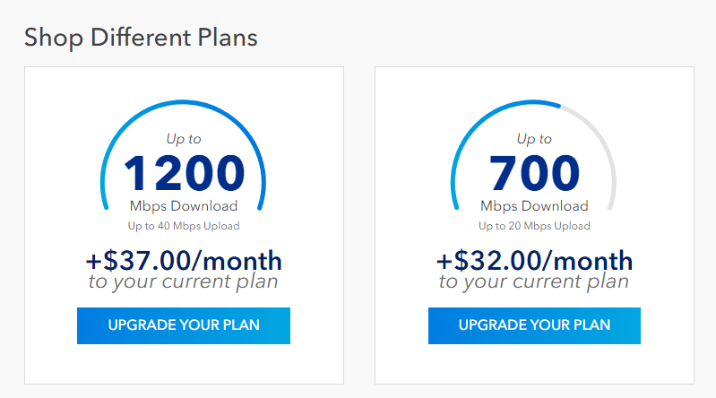Speed Options on My Blue Ridge website