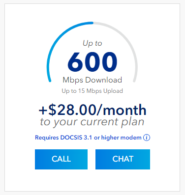 Call or Chat to Upgrade Speed on My Blue Ridge website