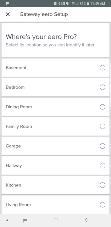 Setting the location of your eero