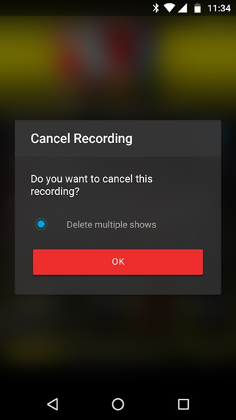 Cancel Recording in Blue Ridge Go app