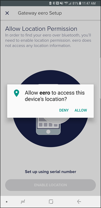 eero app location permission