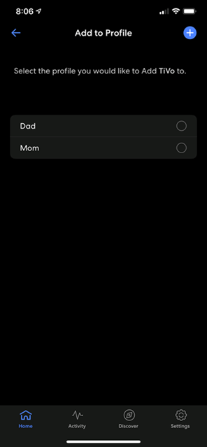 eero app Add to Profile screen (Apple iOS)