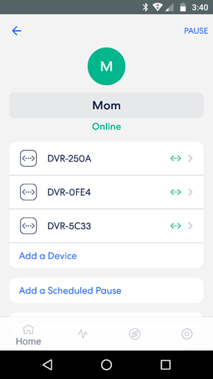 eero app Profile screen - Add a Device