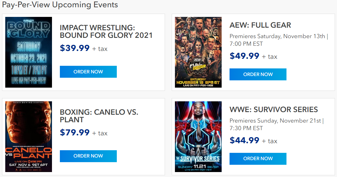 My Blue Ridge Website PPV Events