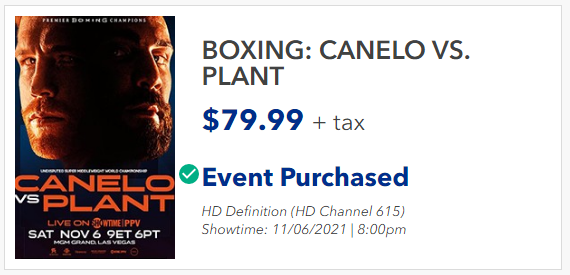 My Blue Ridge Website PPV Order Confirmation