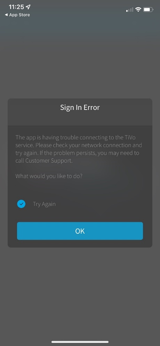 Blue Ridge Stream App Sign In Error - No Stream unit, or Device Limit Reached